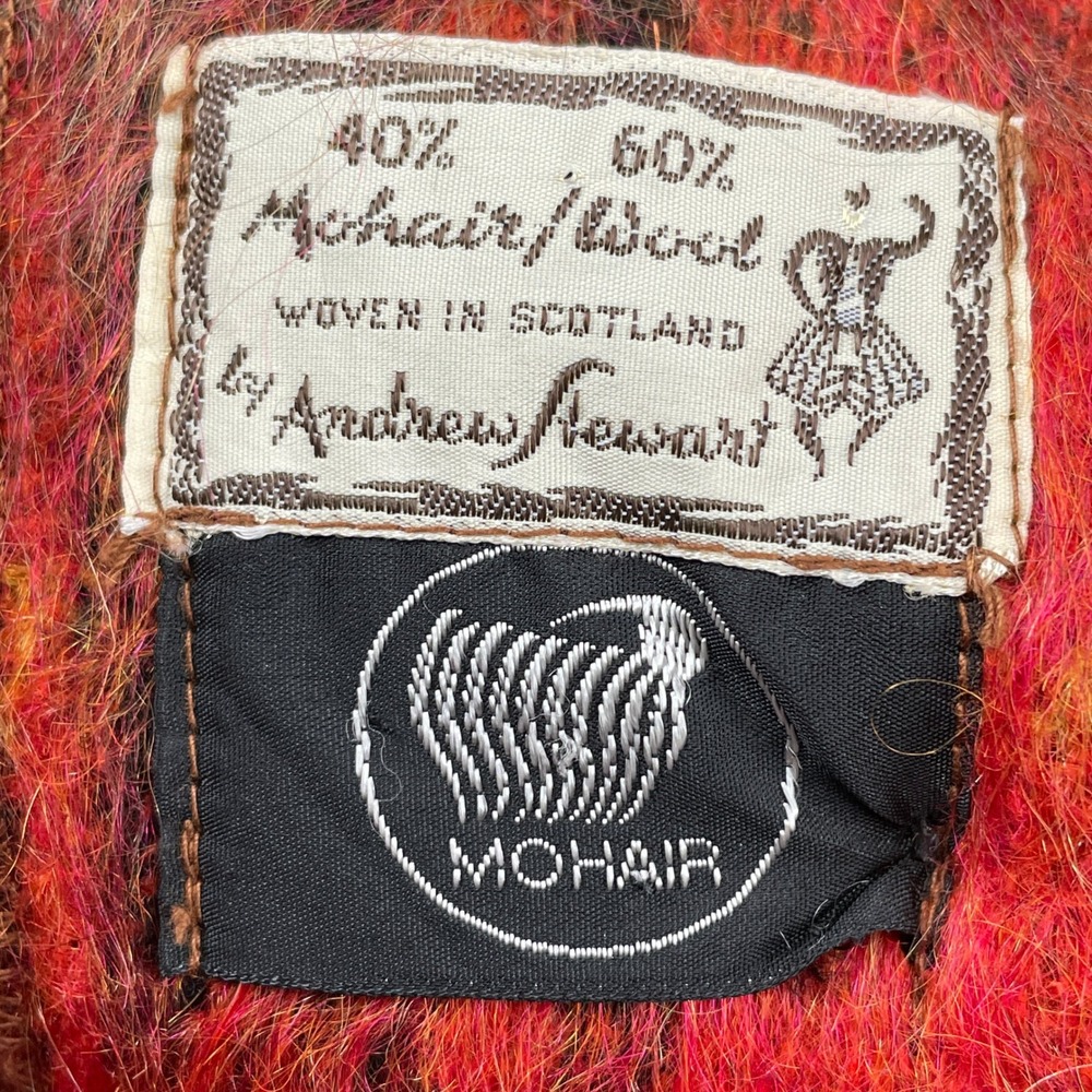 Andrew Stewart Cape Womens One Size Red Plaid Mohair Wool Woven in Scotland Coat - Picture 3 of 8